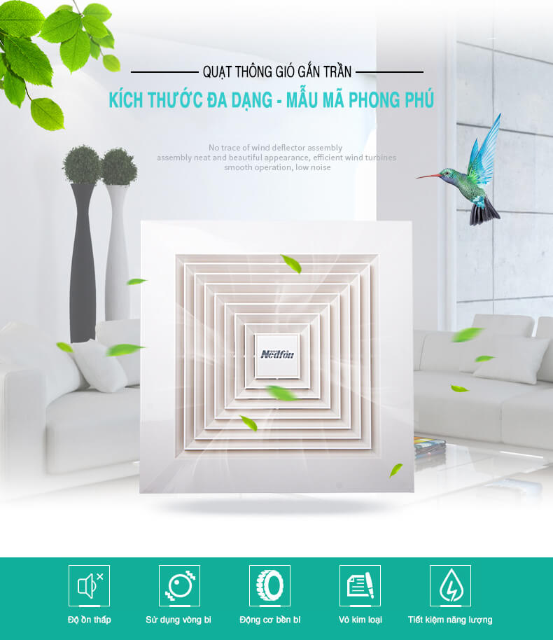 Vệ sinh quạt thông gió gắn trần nedfon trong phòng vệ sinh đúng cách